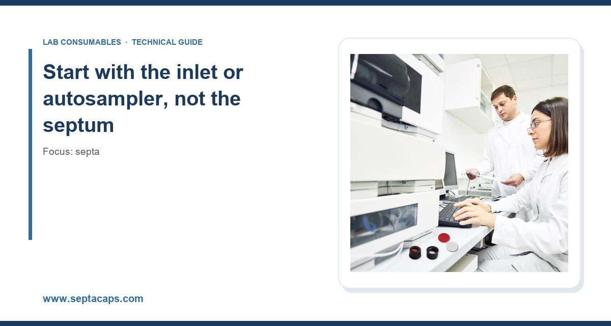Start with the inlet or autosampler, not the septum